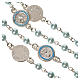 Rosary in 800 silver, light blue pearls and guardian angel s4