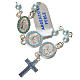 Rosary in 800 silver, light blue pearls and guardian angel s1