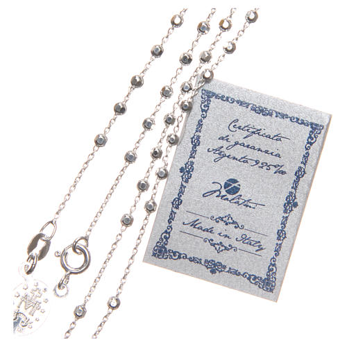 Rosary beads in sterling silver with grains of 3 mm 3