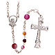 Rosary beads in Brazilian agate and sterling silver, 4mm fuchsia s2