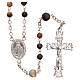 Rosary beads in Brazilian agate and sterling silver, 4mm brown s1
