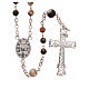 Rosary beads in Brazilian agate and sterling silver, 4mm brown s2
