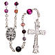 Rosary beads in Brazilian agate and sterling silver, 4mm purple s2