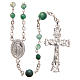 Rosary beads in Brazilian agate and sterling silver, 4mm green s1