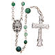 Rosary beads in Brazilian agate and sterling silver, 4mm green s2