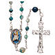 STOCK Rosary beads in Brazilian agate and sterling silver with Pope Francis 4mm light blue s1