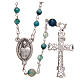 STOCK Rosary beads in Brazilian agate and sterling silver with Pope Francis 4mm light blue s2