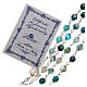 STOCK Rosary beads in Brazilian agate and sterling silver with Pope Francis 4mm light blue s3