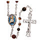 STOCK Rosary beads in Brazilian agate and sterling silver with Pope Francis 4mm brown s1