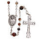 STOCK Rosary beads in Brazilian agate and sterling silver with Pope Francis 4mm brown s2