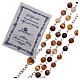 STOCK Rosary beads in Brazilian agate and sterling silver with Pope Francis 4mm brown s3
