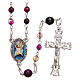 STOCK Rosary beads in Brazilian agate and sterling silver with Pope Francis 4mm purple s1