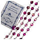 STOCK Rosary beads in Brazilian agate and sterling silver with Pope Francis 4mm purple s3