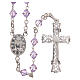 Rosary beads in strass and sterling silver 6mm purple s2