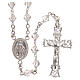 Rosary beads in strass and sterling silver 6mm clear s1