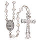 Rosary beads in strass and sterling silver 6mm clear s2