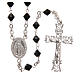Rosary beads in strass and sterling silver 6mm black s1