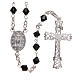 Rosary beads in strass and sterling silver 6mm black s2