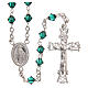 Rosary beads in strass and sterling silver 6mm green s1