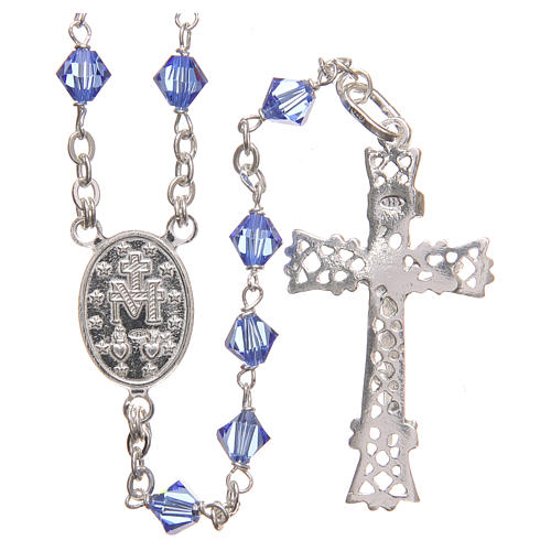 Rosary beads in strass and sterling silver 6mm aquamarine 2