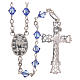 Rosary beads in strass and sterling silver 6mm aquamarine s2