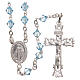 Rosary beads in strass and sterling silver 6mm light blue s1