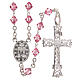 Rosary beads in strass and sterling silver 6mm pink s2