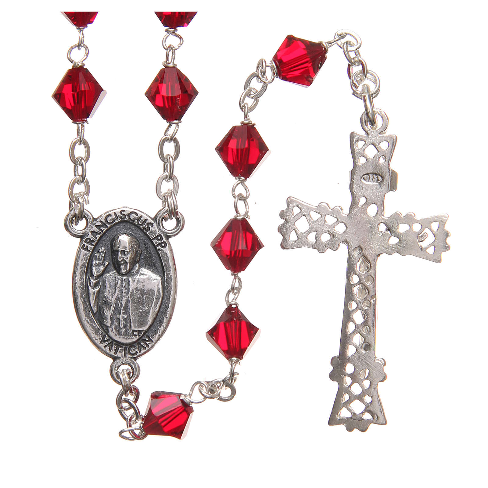 Rosary beads in Swarovski and sterling silver 6mm ruby red online