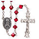 STOCK Rosary beads in strass and sterling silver 6mm ruby red s1