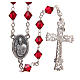 STOCK Rosary beads in strass and sterling silver 6mm ruby red s2