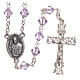 STOCK Rosary beads in strass and sterling silver with Jubilee symbol 6mm purple s1