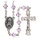 STOCK Rosary beads in strass and sterling silver with Jubilee symbol 6mm purple s2