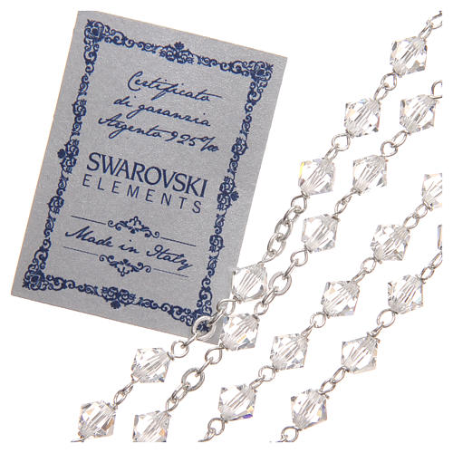 STOCK Rosary beads in strass and sterling silver with Jubilee symbol 6mm clear 3
