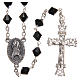 STOCK Rosary beads in strass and sterling silver with Jubilee symbol 6mm black s1