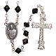 STOCK Rosary beads in strass and sterling silver with Jubilee symbol 6mm black s2