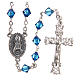 STOCK Rosary beads in strass and sterling silver with Jubilee symbol 6mm aquamarine s1