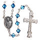 STOCK Rosary beads in strass and sterling silver with Jubilee symbol 6mm aquamarine s2