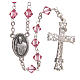STOCK Rosary beads in strass and sterling silver with Jubilee symbol 6mm pink s2