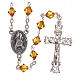 STOCK Rosary beads in strass and sterling silver with Jubilee symbol 6mm amber s1