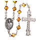STOCK Rosary beads in strass and sterling silver with Jubilee symbol 6mm amber s2