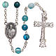 STOCK Rosary beads in Brazilian agate and sterling silver with Jubilee symbol 6mm light blue s2