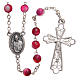 STOCK Rosary beads in Brazilian agate and sterling silver with Jubilee symbol 6mm fuchsia s2