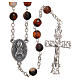 STOCK Rosary beads in Brazilian agate and sterling silver with Jubilee symbol 6mm brown s1