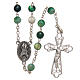 Rosary beads in Brazilian agate and sterling silver with Jubilee symbol 6mm green s1
