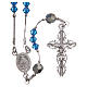 Rosary beads in strass and sterling silver 4mm blue s1