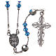 Rosary beads in strass and sterling silver 4mm blue s2