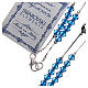 Rosary beads in strass and sterling silver 4mm blue s3