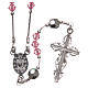 Rosary beads in strass and sterling silver 4mm pink s2