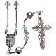 Rosary beads in strass and sterling silver 4mm light blue s2