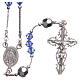 Rosary beads in strass and sterling silver 4mm Capri blue s1